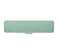 Sink Splash Guard, Kitchen Sink Splash Guard, Silicone Faucet Drainer Pad, Drip Catcher Sink Protector Mat, Draining Pad Behind Faucet with Lip, Sink Faucet pad Splash Guard for Countertop (Green)