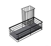 Sink Sponge Holder Kitchen Organiser with Fast Drying Diatomaceous Earth Base - Rustproof Steel Storage for Detergent - 9.25x3.93x5.31inch
