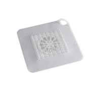 Sink Stopper - 6" Square Soft Silicone Cover - Anti-clogging Drain Protector - Flexible Bath Filter Mat - Low Profile Seal Design