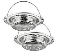 Sink Strainer, 2PCS Kitchen Sink Filter with Handle, Stainless Steel Anti Clogging Drainage Fast, Easy to Clean, Suitable for Kitchen/Bathroom Sinks