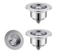 Sink Strainer, 3 in 1 Kitchen Sink Drain Strainer, Stainless-wrap Shell, Anti-Clogging, Universal Sink Strainer