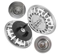 Sink strainer basket, 1 Pack, Ø 79.3 mm, compatible with IKEA siphon ATLANT and DOMSJÖ, strainer basket with three-leg rubber seal, spare part for Atlant sink and Domsjö sink, kitchen stopper strainer