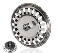 Sink Strainer Basket, 1 set, Ø 3.15", compatible with IKEA Siphon ATLANT and DOMSJÖ, Strainer Basket with improved Rubber Seal Gasket, Spare Part for Atlant Sink and Domsjö Sink, Drain Plug Strainer