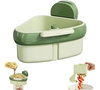 Sink Strainer Basket,2025 New Upgraded Suction Cup Press Sink Drainer Basket,Automatic Dumping Sink Strainer Basket,Faucet Sponge Storage Rack,Corner Sink Trash Catcher for Food Waste (Green)