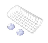 Sink strainer basket, Kitchen Storage Rack with Suction Cup Bathroom Shelf Home Decoration Organizer Gadgets(White)