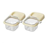 Sink Strainer Basket,Plastic Kitchen Suction Cup Sink Drain Basket,Multi-Functional Food Colander,Press Automatic Dumping Kitchen Draining Baskets,Easy Drain Filter Creamy White 2pcs