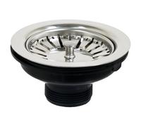 Sink Strainer Basket Waste Drain Plug Chrome Plated Stainless Steel Kitchen Bathroom Basin (40mm, 1 1/2")
