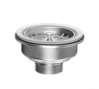 Sink Strainer Basket with Removable Food Debris Filter and Double Layer Stainless Steel Construction Compatible with Standard G1 1/2 Kitchen Plumbing (110mm)