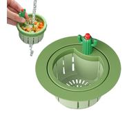Sink Strainer Drain Plug Stopper, Cactus Kitchen Sink Drain Strainer, Automatic Dumping Leftovers Garbage Filter, Anti-Clogging Drains Basket For Sewer