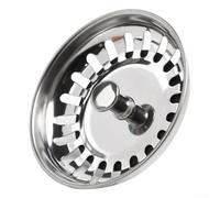 Sink Strainer Replacement 78mm Stainless Steel Waste Filter with Rubber Seal Ring to Secure Drain Hole and Stop Debris in Kitchen and Barth Basin