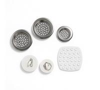 Sink Strainer & Stopper Set Basin Drain Plug Waste Filter Kitchen Drains Sieve Appliances Suction Soap Holder Bathtub Plug With Chain Hair Catcher For Showers Bathroom Drainer Protector Blocker (6pcs)