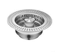 Sink Strainer with Stainless Steel Drain Filter and Stopper, Fits Standard Kitchen Sinks, Prevents Debris Blockage and Allows Easy Release Operation (2)