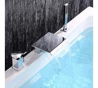 Sink Tap Bathroom Sink Tap Kitchen Sink Tap Copper Cold and Hot Tub Side Bathtub Faucet Five-Piece Set Type Water Mixing VAE Bathroom Faucet Shower Faucet,a