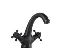 Sink Taps Faucet Copper Gold Faucet Household Basin Faucet Bathroom Double Handle Hot and Cold Washbasin Basin Faucet, Black