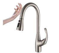 Sink Taps,Kitchen Faucet for Bar Farmhouse Commercial,Brass Pull Out Smart Sensor Touch Kitchen Faucet,Sensor Water Tap,Sink Hot Cold Mixer,Shower Column Mode(Color:Brushed Nickel)