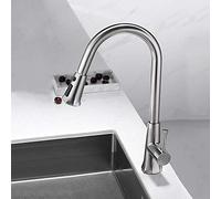 Sink Taps Kitchen Faucet,Kitchen Faucet Black with Pull Down Sprayer 2 Modes Swivel Nozzle Single Handle Brass Kitchen Sink Faucet Modern Pull Out Blacka,Black A