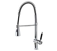 Sink Taps Kitchen Faucet with Pull Out Dual Function Sprayer, 360 ° Swivel High Arc Spring Kitchen Sink Faucet Modern Brass Chrome Single Handle Hot and Cold Water Mixer