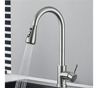 Sink Taps Kitchen,Pull Out Kitchen Brushed Nickel Hot Cold Mixer Tap 360 Degree Swivel Spout Deck Mounted Stream Single Hole Mixer Crane Brushed Nickel E Friendship Years