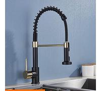 Sink Taps Kitchen Spring Faucet Black and Golden Double Water Modes Pull Down Single Handle Hot and Cold Water Mixer Sink Tap,Chrome Thriving LWX