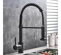 Sink Taps Kitchen Spring Faucet Black and Golden Double Water Modes Pull Down Single Handle Hot and Cold Water Mixer Sink Tap,Chrome Thriving LWX