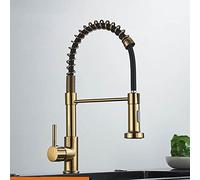 Sink Taps Kitchen Spring Faucet Black and Golden Double Water Modes Pull Down Single Handle Hot and Cold Water Mixer Sink Tap,Chrome Thriving LWX