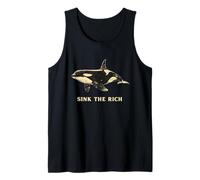 Sink the Rich Funny Orca Whale Meme Anti Capitalism Tank Top