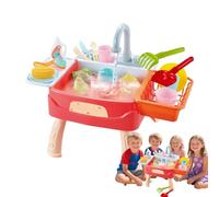 Sink Toy With Water Kitchen Toy For Children, Sink With Real Water With Fruit And Vegetable, Cutting And Working Faucet, Interactive Play, Educational Fun, 45.5x36cm, For Indoor, Outdoor, Boy And Girl