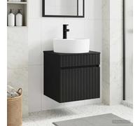 vidaXL Wall-mounted Sink Vanity Black 49 x 44.5 x 65 cm