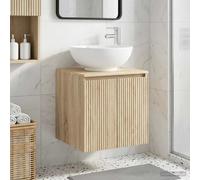 Wall-Mounted Sink Vanity Wall-mounted with Door Engineered Wood Storage vidaXL