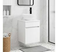 Sink vanity wall-mounted White 39x35x63cm Engineered Wood Modern Storage Drawers