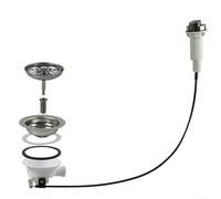 Sink Waste Kit with Cable Controller for Rotating Water Drainage and Sealing, Constructed from SUS304 Stainless Steel (110mm)