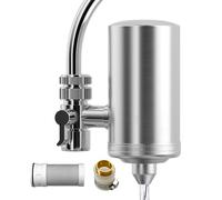 Sink Water Filter, Kitchen Water Filter, Tap Filtration, Water Purifier, Tap Water Filter, Stainless Steel Water Filter, Reduces Chlorine and Bad Taste
