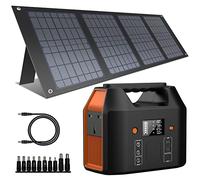 SinKeu Portable Power Station Solar Panel,99Wh Solar Generator, Backup Lithium Battery 230V/100W AC Outlet 40W Solar Panel Camping Emergency Off-Gird Outdoor Fishing Travel Party RV Trip, Orange