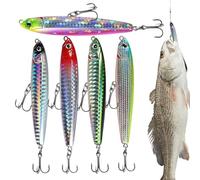 Sinking Baits - Artificial Hard Multicolour Bait - Realistic Small Long Throw Hooks for Water and Saltwater Trout Persicans River Lake Pond Beginners