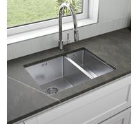 Sinkoro Stainless Steel Kitchen Sink Deep Undermount 1.5 Bowl Strainer Waste 590X440mm