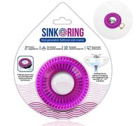 SinkRing The Ultimate Bathroom Vanity Sink Saver, Flexible Silicone Drain Protector, Fits US Standard Sink Pop-up Stoppers, Round - Magenta