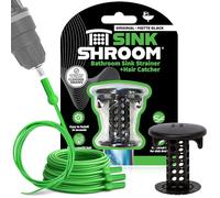 SinkShroom Hair Catcher, Matte Black Bathroom Sink Drain Protector, Hair Snare - Comes with 4 DrainShroom Toss Disposable Drain Snakes
