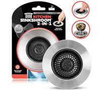SinkShroom Kitchen Sink Drain Strainer, 2-in-1 Pop-Up Sink Stopper & Strainer with Removable Anti-Clog Basket, 304 Stainless Steel, Fits 3"-3.4" US Standard Drains, Easy Clean Food Catcher