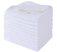 Sinland 10 Pack Microfiber Facial Cloths Fast Drying Washcloth Reusable Makeup Remover Pads Super Soft Facial Cleansing Cloths 12 inch x 12 inch White