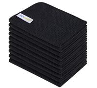 SINLAND Kitchen Towels Premium Sublimation Blank Towels Fast Dying Tea Towel Polyester Dish Towels for Drying Dishes16 Inch X 24 Inch 10 Pack Black