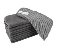 SINLAND Microfiber Dish Cloth for Washing Dishes Dish Washing Rags Best Kitchen Washcloth Cleaning Cloths Wash Cloths with Poly Scour Side 7.87Inchx7.87Inch 10 Pack Grey