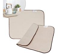 SINLAND Microfiber Dish Drying Mat Super Absorbent Dish Drying Pad for Drainer Kitchen Counter, Large Size Mat for Countertops or Sinks 16Inch X 18Inch Beige 2 Pack