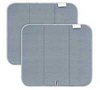 SINLAND Microfiber Dish Drying Mat Super Absorbent Dish Drying Pad for Kitchen Counter, Mat for Countertops or Sinks (16Inch X 18Inch, plaid greyx2)