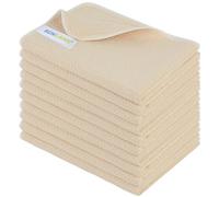 SINLAND Microfiber Dish Drying Towels Dish Towels Waffle Weave Kitchen Towels 16 Inch X 24 Inch 10 Pack Beige