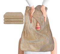 SINLAND Microfiber Esthetician Towels for Mask Removal Face Wrap Soft Facial Cloth with Split Design Spa Towels for Steam Massage and Cleansing 3Pack Cream