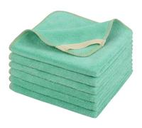 SINLAND Microfiber Face Cloths Reusable Makeup Remover Washcloths Super Soft and Absorbent Fingertip Face Towels for Sensitive Skin Women 12 x 12 Inch 6 pack Green