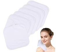 SINLAND Microfiber Face Cloths Reusable Makeup Remover Washcloths Super Soft and Absorbent Fingertip Face Towels for Sensitive Skin Women 8 x 8 Inch 6 pack White