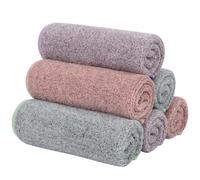 SINLAND Microfiber Face Towels Ultra Soft Bamboo Charcoal Facial Washcloths Face Cloth for Bath 30cm x 30cm 6 Pack