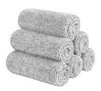 SINLAND Microfiber Face Towels Ultra Soft Bamboo Charcoal Facial Washcloths Face Cloth for Bath 30cmx30cm 6 Pack Grey
