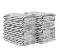 SINLAND Microfiber Face Towels Ultra Soft Facial Washcloths Face Cloth 12Inch x 12Inch 12 Pack Grey Stripe